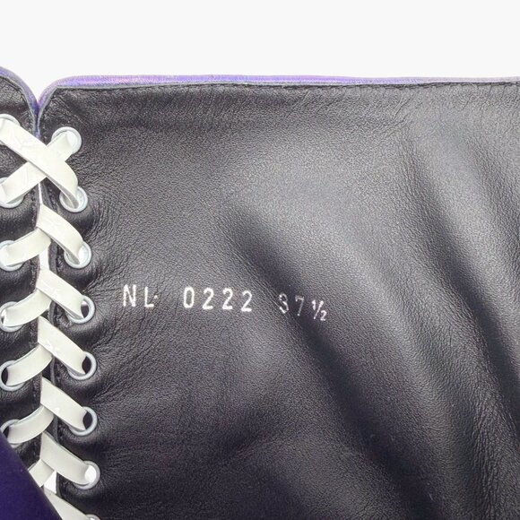 Louis Vuitton Moonlight Lace-Up Boots Size 37.5 US 7.5 Women’s Purple Satin - Picture 14 of 15
